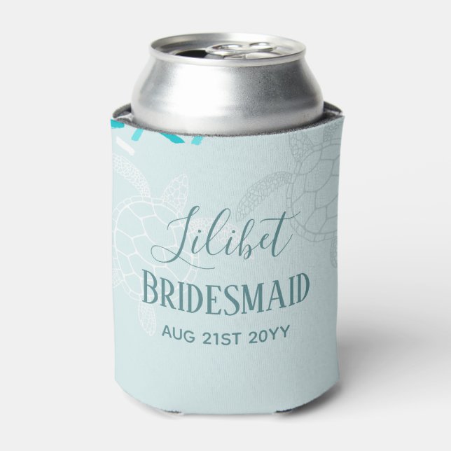 BUDGET Bridesmaid Brautparty gibt SEA TURTLES Dosenkühler (Kanne Vorderseite)