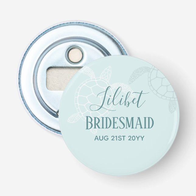 BUDGET Bridesmaid Brautparty gibt SEA TURTLES Flaschenöffner (Vorderseite)