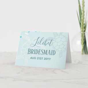 BUDGET Bridesmaid Brautparty gibt SEA TURTLES Karte