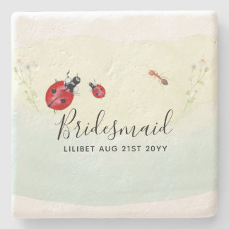 BUDGET Bridesmaid Brautparty Gift LADYBUGS Steinuntersetzer