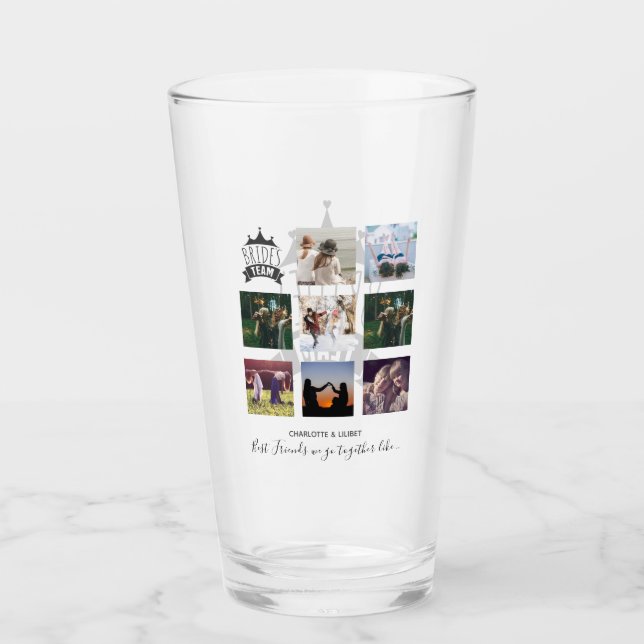BUDGET Bridesmaid gibt FOTO COLLAGE Quotes BESTE F Glas (Vorderseite)
