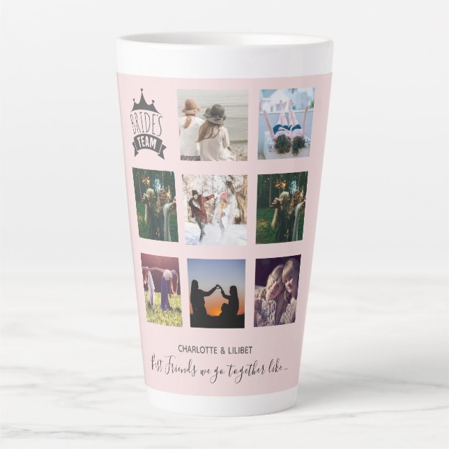 BUDGET Bridesmaid gibt FOTO COLLAGE Quotes BESTE F Milchtasse (Vorderseite)