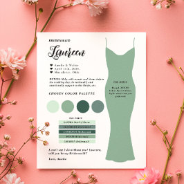 Budget Bridesmaid Info-Karte