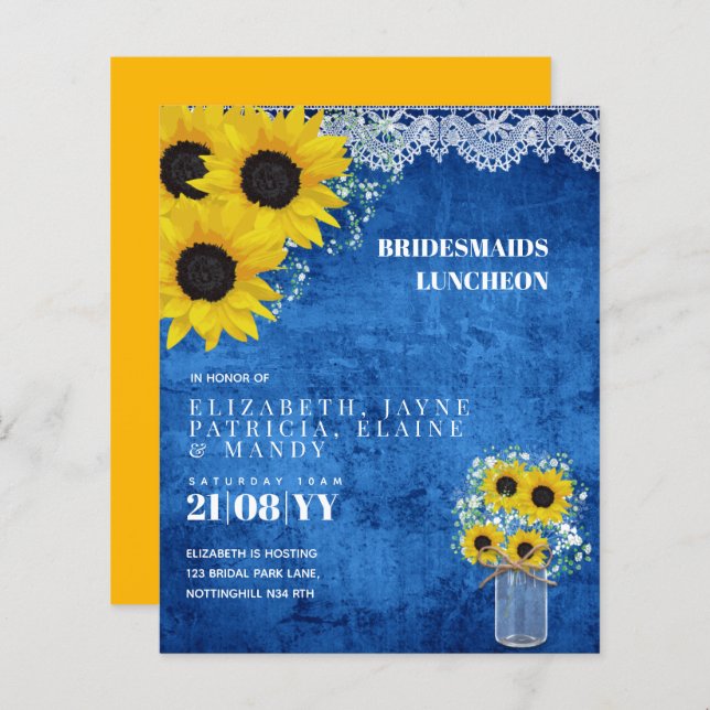 BUDGET Bridesmaiers Mittagessen Brunch Blumenstrau (Vorne/Hinten)