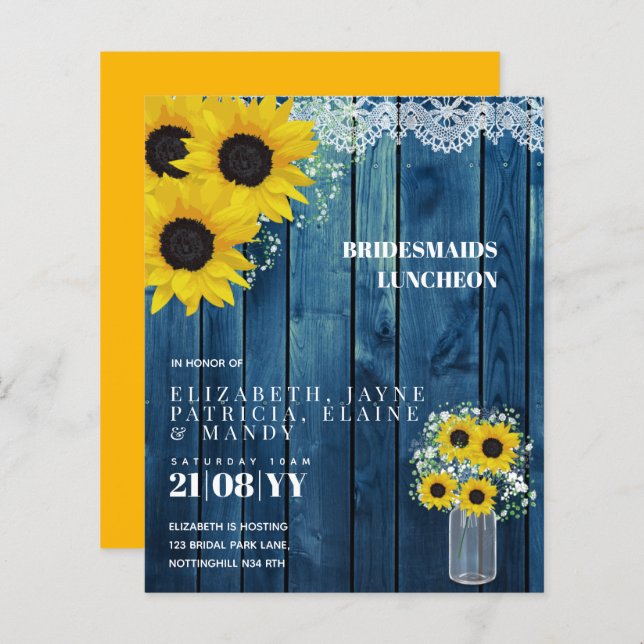 BUDGET Bridesmaiers Mittagessen Brunch Blumenstrau (Vorne/Hinten)