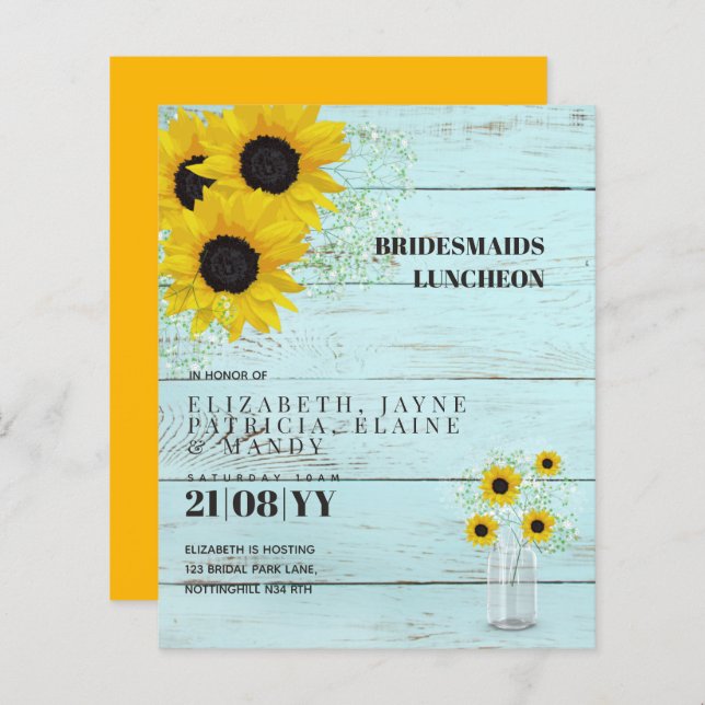 BUDGET Bridesmaiers Mittagessen Brunch Blumenstrau (Vorne/Hinten)