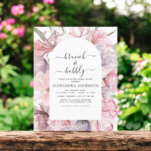 Budget Brunch & Bubbly Boho Lila Brautparty Flyer