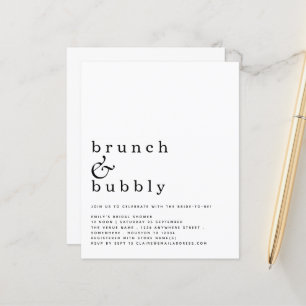 Budget Brunch Bubbly Simple Brautparty Einladung