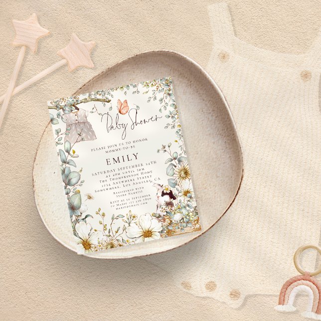 Budget Bunny Dress Baby Dusche einladen (Von Creator hochgeladen)