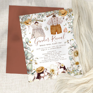 Budget Bunny Gender Reveal Baby Shower Einladung