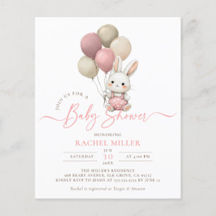 Budget Bunny Rabbit Balloons Pink Girl Baby Dusche