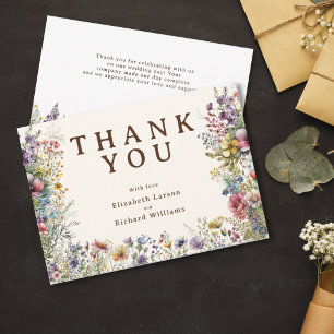 Budget Bunte Wildblumen Blumen Wasserfarben Dankeskarte