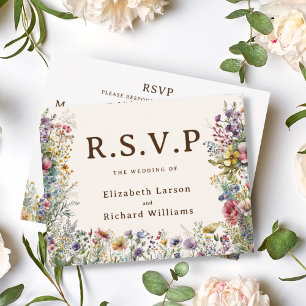 Budget Bunte Wildblumen Blumen Wasserfarben RSVP Karte