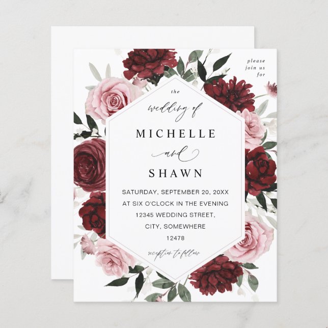 Budget Burgund & Blush Pink 6 Blumenzwiebeln (Vorne/Hinten)