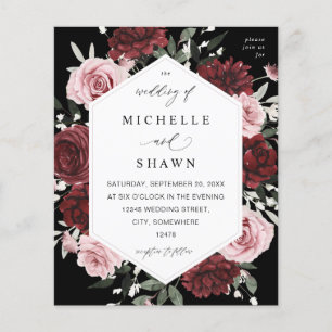 Budget Burgund & Blush Pink 6 Blütenrot - Schwarz Flyer