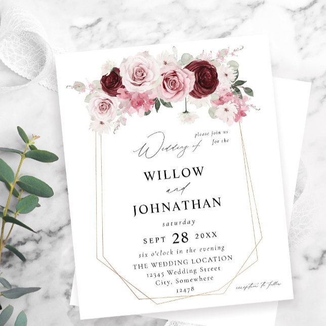 Budget Burgund & Blush Pink 6 Ele Floral Wedding (Von Creator hochgeladen)