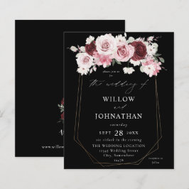 Budget Burgund & Blush Pink 6Ele Floral Wedding B