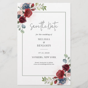 Budget Burgund Floral Rustikal Terminankündigung Flyer