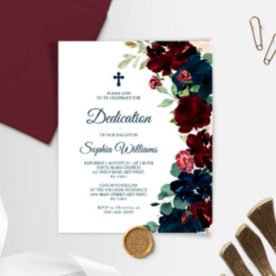 Budget-Burgund & Marineblaue Widmungseinladung
