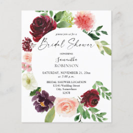 Budget Burgund & Pink 4 Brautparty Flyer