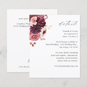 Budget Burgund & Pink Floral 8A Boho Details