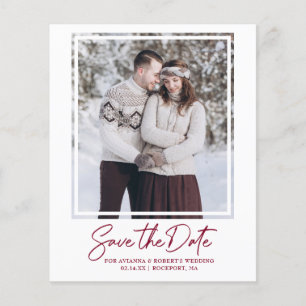 Budget Burgund Red Text Foto Save the Date