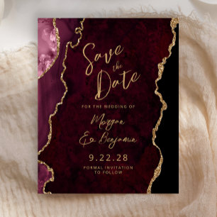 Budget Burgund Rot Achat Schrift Save-the-Date