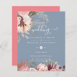 BUDGET Burgund Wein Pampas Grass Tropische Hochzei