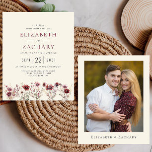 Budget Burgunder Blumen Hochzeit Ivory Foto