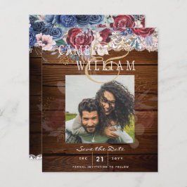 Budget Burgundy Blue Floral Lace Wedding RETT DATE