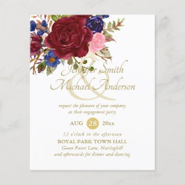 Budget Burgundy Blue Pink Rose Wedding Verlobung