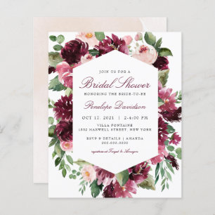 Budget Burgundy Blush Bloral Brautparty laden