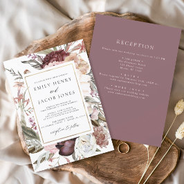 Budget Burgundy Boho Floral All in One Wedding
