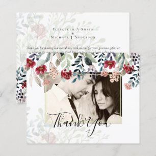 BUDGET Burgundy Floral Foto Collage Vielen Dank