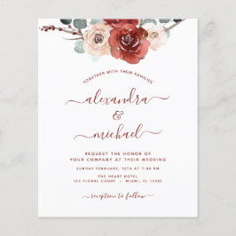 Budget Burgundy Foto Wedding Fall Floral Flyer