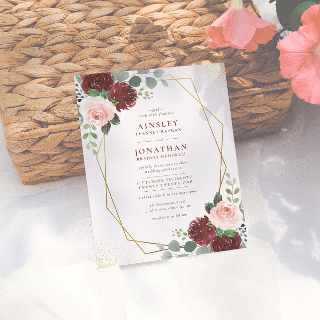 Budget Burgundy Gold & Blush Pink Blumenzwiebelhoc (Von Creator hochgeladen)