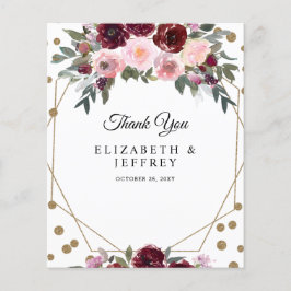 Budget Burgundy Gold Glitzer Geometric Vielen Dank