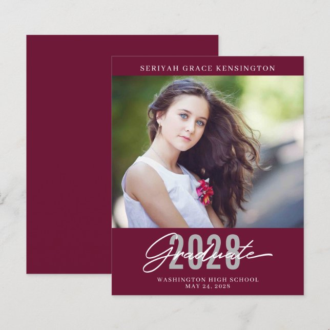 Budget Burgundy Moderner Eleganter Abschluss (Vorne/Hinten)
