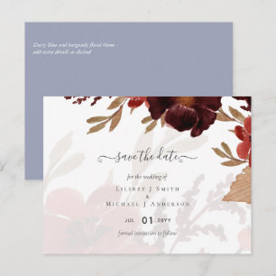 Budget Burgundy Orange Fall Floral Wedding Postkarte