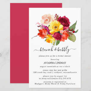 Budget Burgundy Orange Yellow Bridal Brunch Bubbly