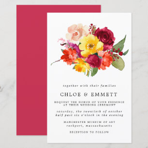 Budget Burgundy Orange Yellow Pink Hochzeit Einlad