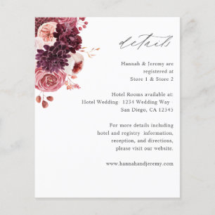Budget Burgundy & Pink Floral 8A Details Flyer