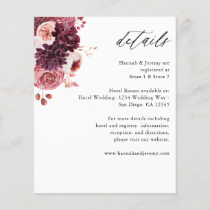 Budget Burgundy & Pink Floral 8B Details Flyer