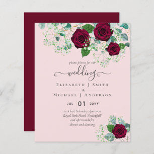 BUDGET Burgundy Rose Eukalyptus Wedding