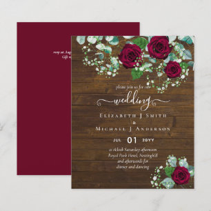 BUDGET Burgundy Rose Eukalyptus Wedding
