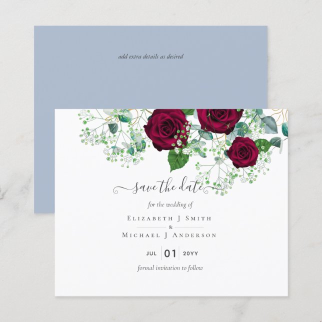 BUDGET Burgundy Rose Eukalyptus Wedding (Vorne/Hinten)
