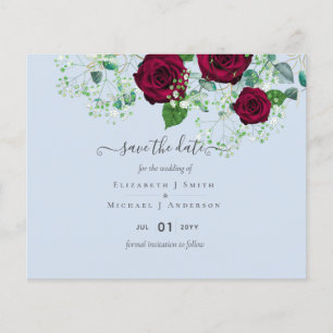 BUDGET Burgundy Rose Eukalyptus Wedding Flyer