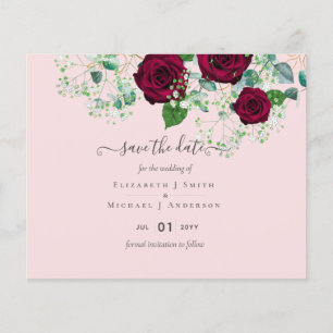 BUDGET Burgundy Rose Eukalyptus Wedding Flyer