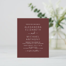 Budget Burgundy Wedding Moderne Typografie