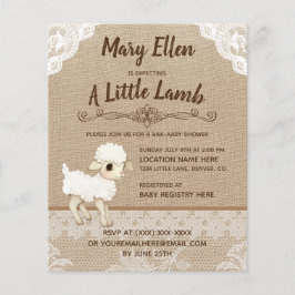 BUDGET Burlap Little Lamb Babydusche Einladung